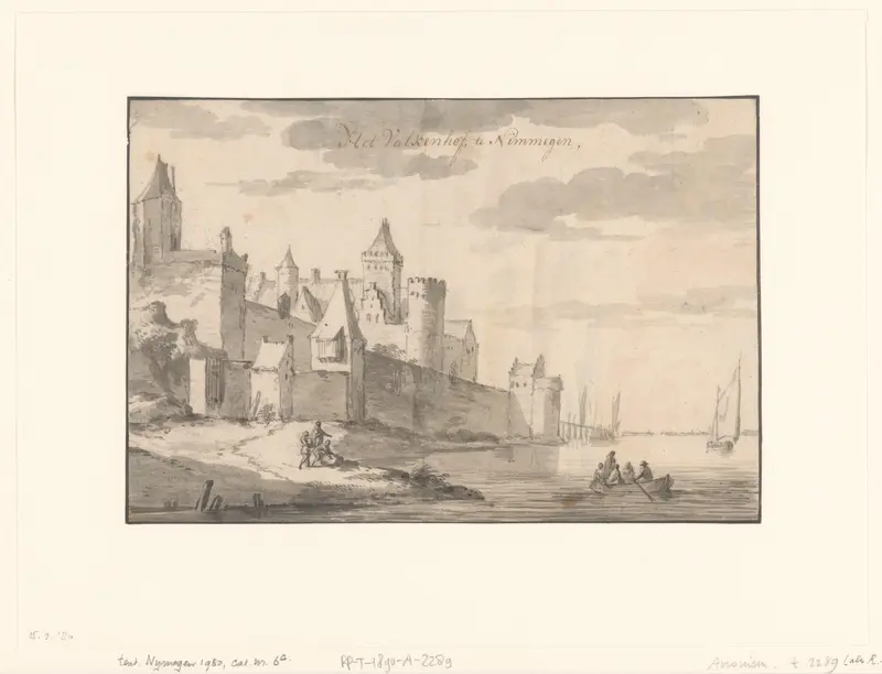 Gezicht op de Valkhofburcht te Nijmegen Wall Art by Unknown - High-Resolution Digital Print