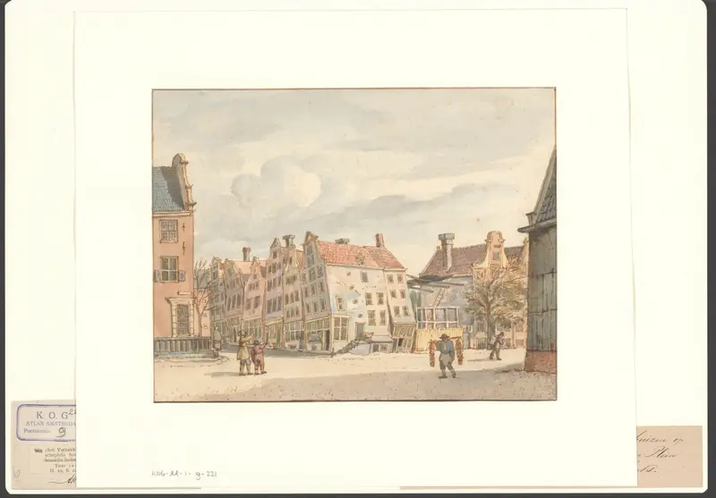 Gezicht op de verzakking van de huizen in de Leidsestraat Wall Art by Unknown - High-Resolution Digital Print