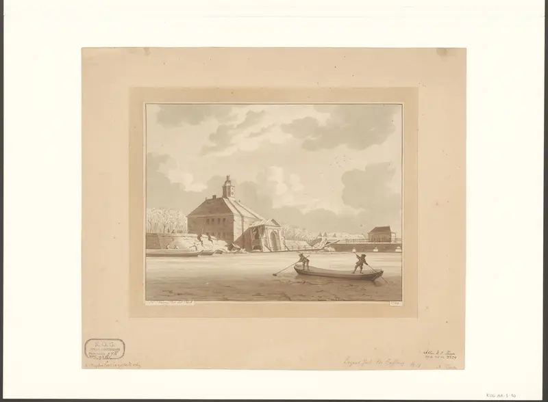 Gezicht op de verzakte Eerste Muiderpoort te Amsterdam vanaf de Singelgracht Wall Art by Unknown - High-Resolution Digital Print