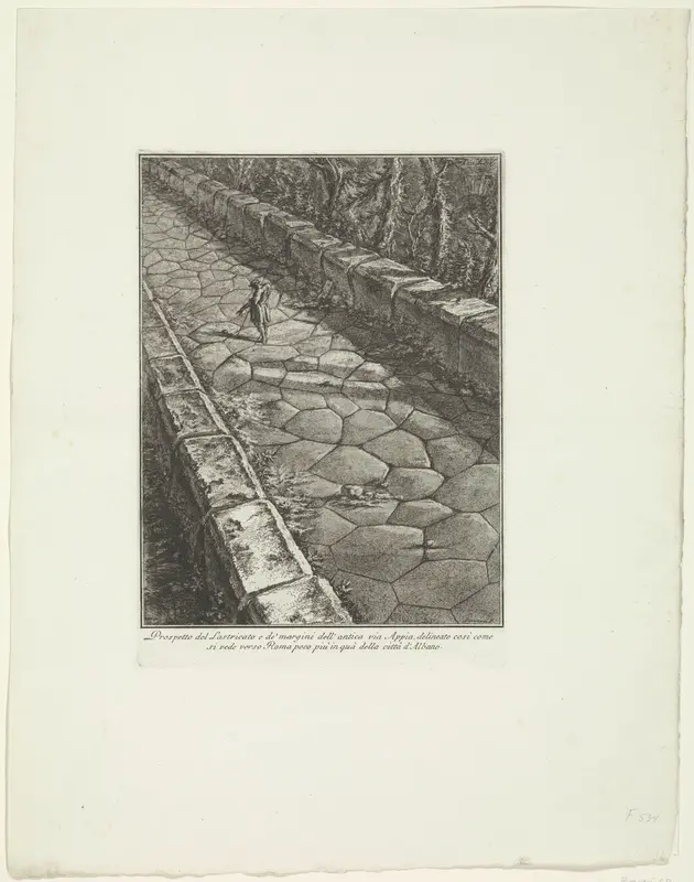 Gezicht op de Via Appia Antica Wall Art by Unknown - High-Resolution Digital Print