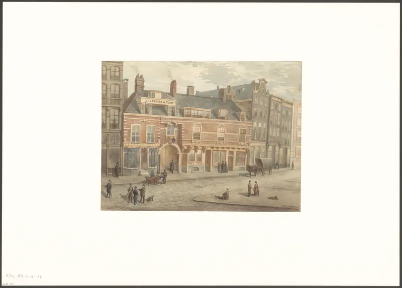 Gezicht op de Vijgendam en het Beurspoortje Wall Art by Unknown - High-Resolution Digital Print