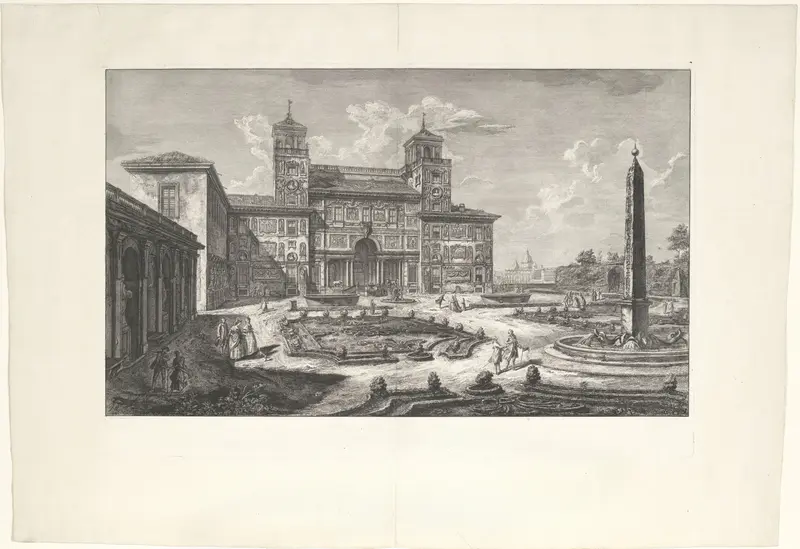Gezicht op de Villa Medici te Rome Wall Art by Unknown - High-Resolution Digital Print