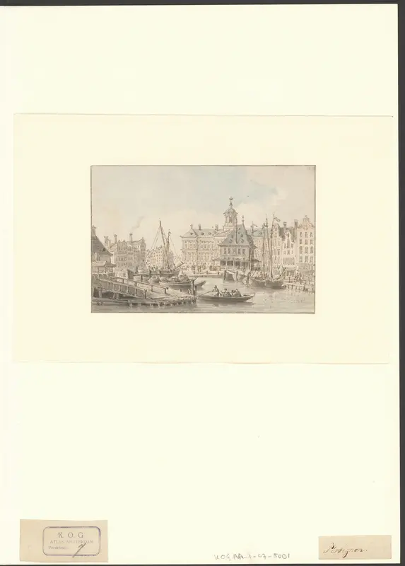 Gezicht op de Vissteiger bij de Dam Wall Art by Unknown - High-Resolution Digital Print