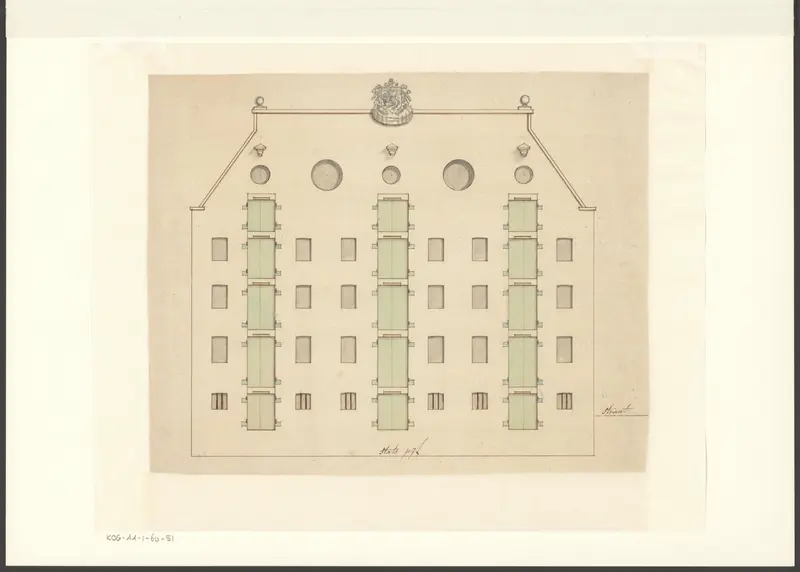 Gezicht op de voorgevel van een pakhuis Wall Art by anonymous - High-Resolution Digital Print