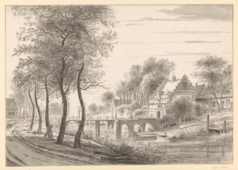 Gezicht op de voorpoort van Kasteel Buren Wall Art by unknown - High-Resolution Digital Print