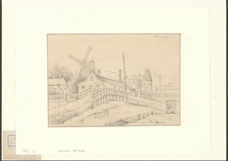 Gezicht op de Voorweg en molen de Valk Wall Art by Unknown - High-Resolution Digital Print