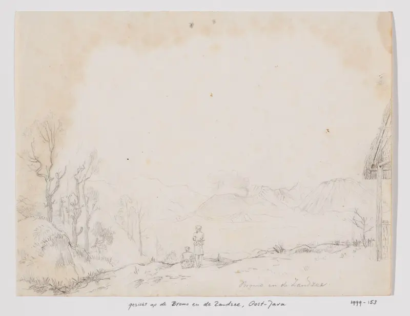 Gezicht op de vulkaan Bromo in het Tenggergebergte en de Zandzee, Oost-Java Wall Art by Adrianus Johannes Bik - High-Resolution Digital Print