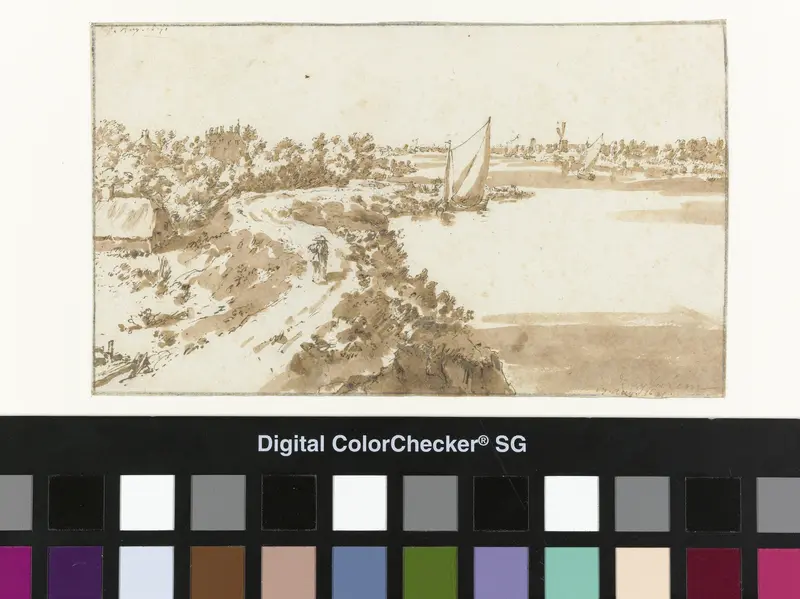 Gezicht op de Waal met het kasteel Zuilichem Wall Art by Constantijn Huygens (II) - High-Resolution Digital Print