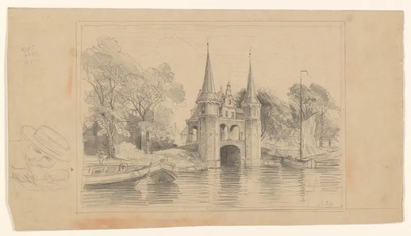 Gezicht op de Waterpoort te Sneek Wall Art by Unknown - High-Resolution Digital Print