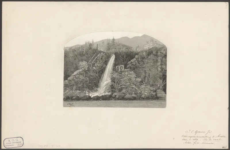 Gezicht op de waterval in het hoofdgebouw van de Internationale Voedseltentoonstelling 1887 Wall Art by Unknown - High-Resolution Digital Print