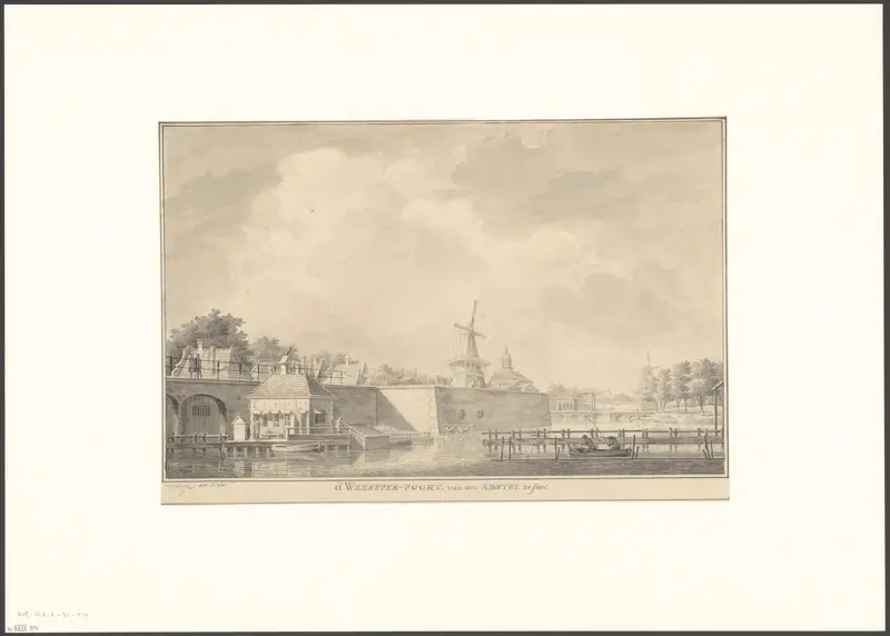 Gezicht op de Weesperpoort, gezien vanaf de Amstel Wall Art by Unknown - High-Resolution Digital Print