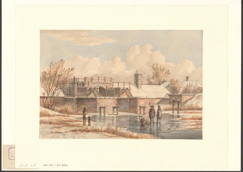 Gezicht op de westelijke sluis buiten de Willemspoort Wall Art by Unknown - High-Resolution Digital Print