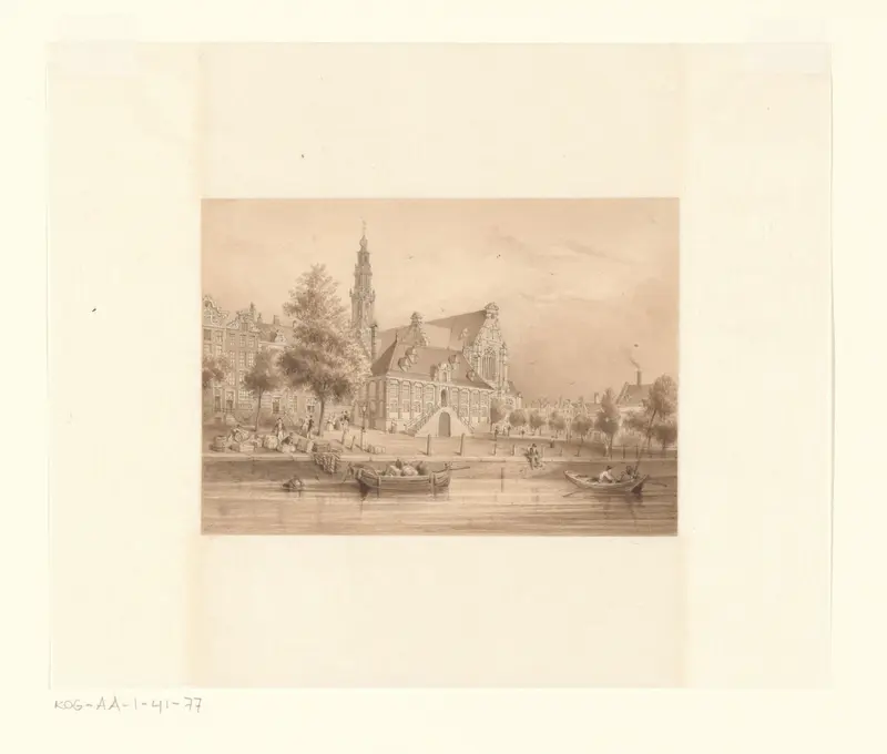 Gezicht op de Westerhal en de Westerkerk vanaf de Keizersgracht Wall Art by Unknown - High-Resolution Digital Print