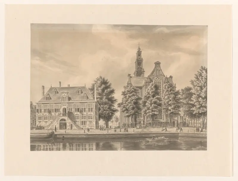 Gezicht op de Westerkerk en de Westerhal te Amsterdam Wall Art by Unknown - High-Resolution Digital Print