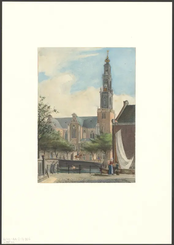Gezicht op de Westerkerk vanaf de Bloemgracht Wall Art by Johan Martinus Anthon Rieke - High-Resolution Digital Print