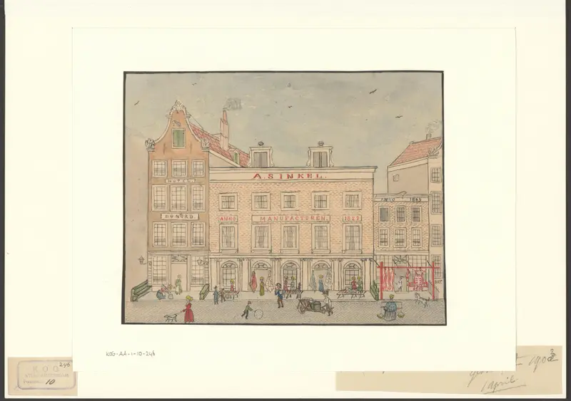 Gezicht op de Winkel van Sinkel op de Nieuwendijk Wall Art by anonymous - High-Resolution Digital Print