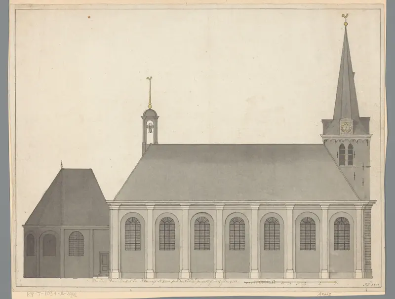 Gezicht op de zijkant van de kerk te Berkel en Rodenrijs Wall Art by unknown - High-Resolution Digital Print