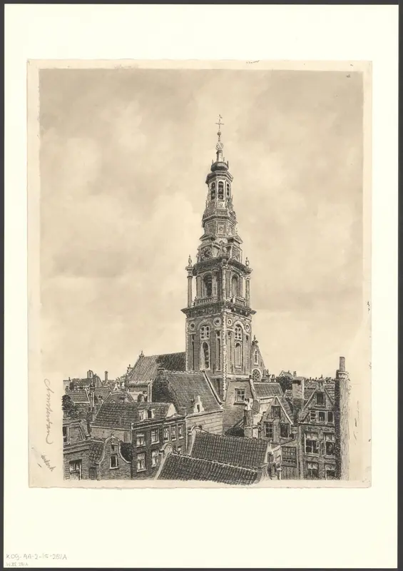 Gezicht op de Zuiderkerkstoren Wall Art by anonymous - High-Resolution Digital Print