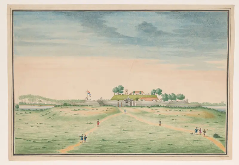 Gezicht op de zuidzijde van het fort te Kalutara Wall Art by anonymous - High-Resolution Digital Print