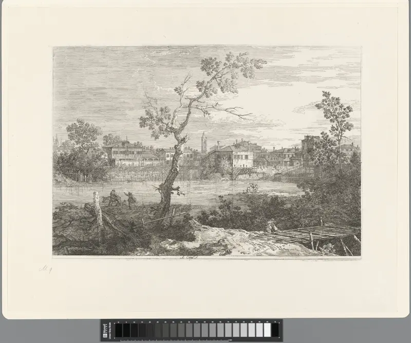 Gezicht op dorp aan rivier Wall Art by Joseph Smith - High-Resolution Digital Print