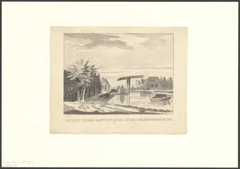 Gezicht op een batterij aan de Diemerbrug Wall Art by anonymous - High-Resolution Digital Print