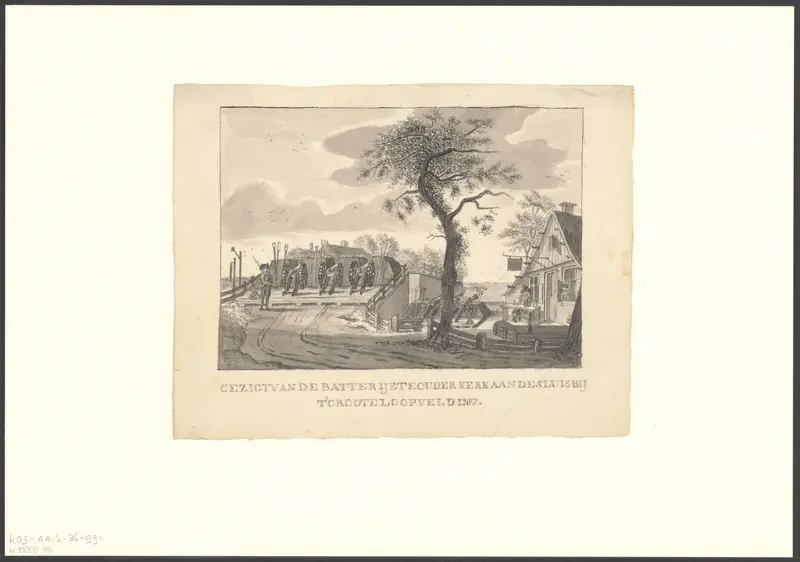 Gezicht op een batterij te Ouderkerk Wall Art by anonymous - High-Resolution Digital Print