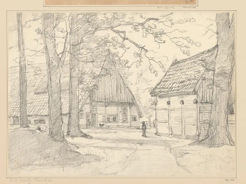 Gezicht op een boerderij Wall Art by Hendrik Willem Mesdag - High-Resolution Digital Print