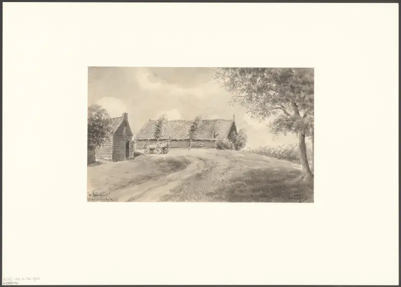 Gezicht op een boerderij aan de Buiksloterdijk Wall Art by Unknown - High-Resolution Digital Print