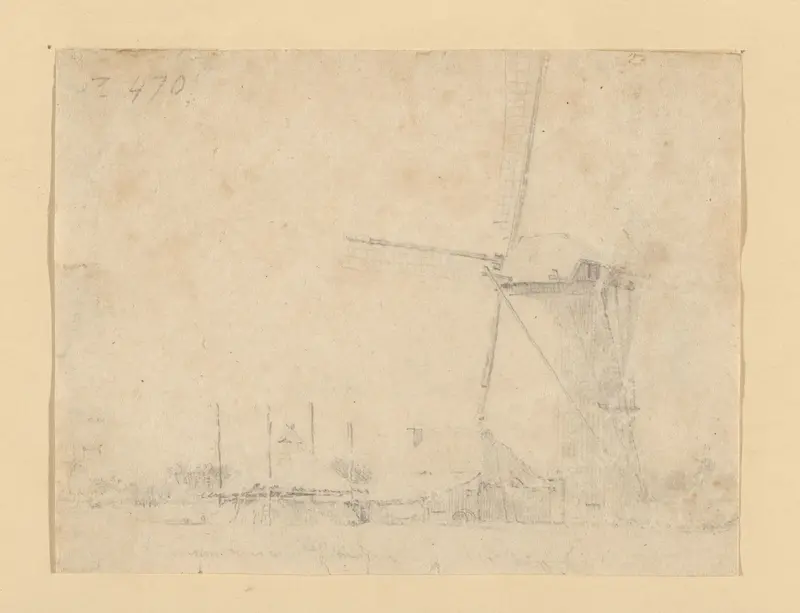 Gezicht op een boerderij met windmolen Wall Art by anonymous - High-Resolution Digital Print
