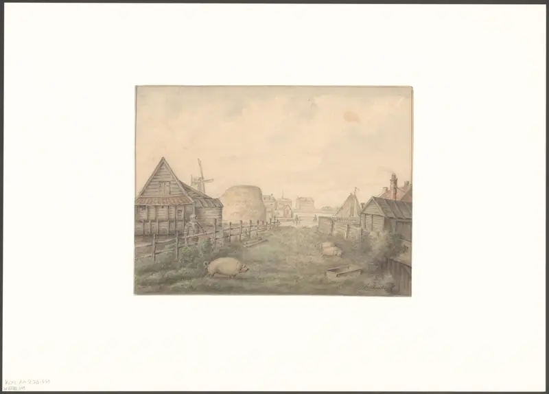 Gezicht op een boerderij tegenover de Kostverlorenvaart Wall Art by Unknown - High-Resolution Digital Print