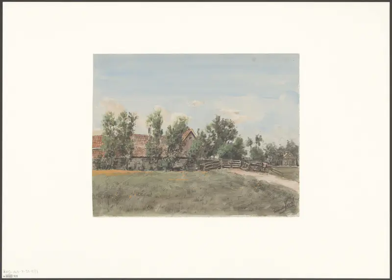 Gezicht op een boerderij tussen de Weesperzijde en de Schagerlaan Wall Art by Unknown - High-Resolution Digital Print
