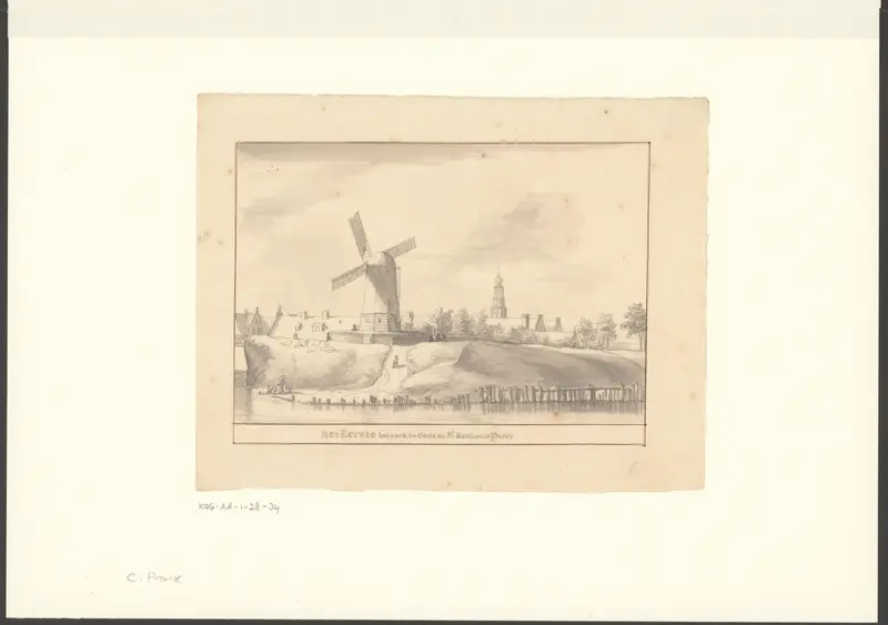 Gezicht op een bolwerk bij de Sint Anthoniespoort Wall Art by Unknown - High-Resolution Digital Print