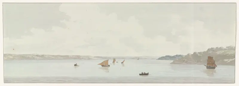 Gezicht op een deel van het Mare Piccolo Wall Art by Louis Ducros - High-Resolution Digital Print