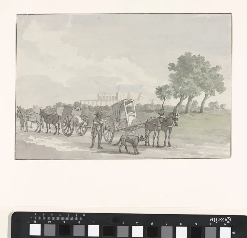 Gezicht op een Franciscanen klooster aan de kust voor de aankomst in Polignano Wall Art by Louis Ducros - High-Resolution Digital Print