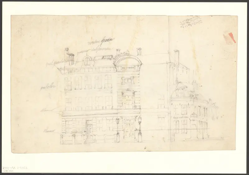 Gezicht op een gebouw te Amsterdam Wall Art by Johan Martinus Anthon Rieke - High-Resolution Digital Print