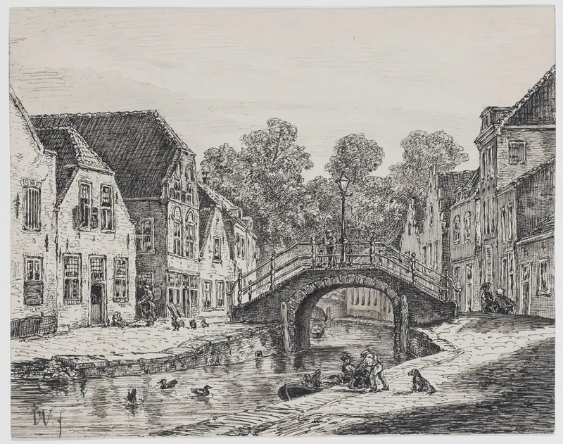 Gezicht op een gracht Wall Art by Isaac Weissenbruch - High-Resolution Digital Print