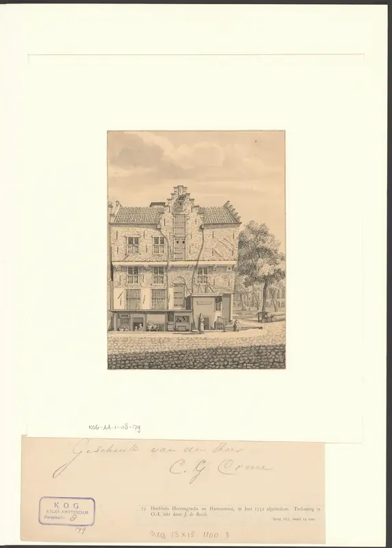 Gezicht op een hoekhuis met trapgevels, hoek Herengracht en Hartenstraat Wall Art by Unknown - High-Resolution Digital Print