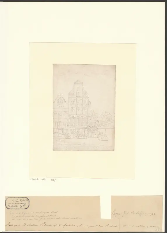 Gezicht op een hoekpand aan de Sint Antoniebreestraat Wall Art by anonymous - High-Resolution Digital Print