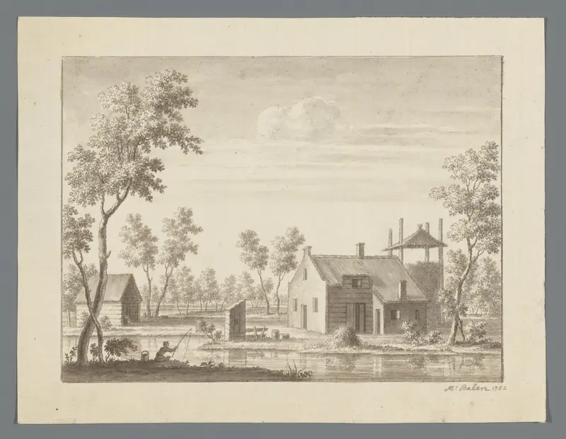 Gezicht op een huis aan het water Wall Art by Unknown - High-Resolution Digital Print