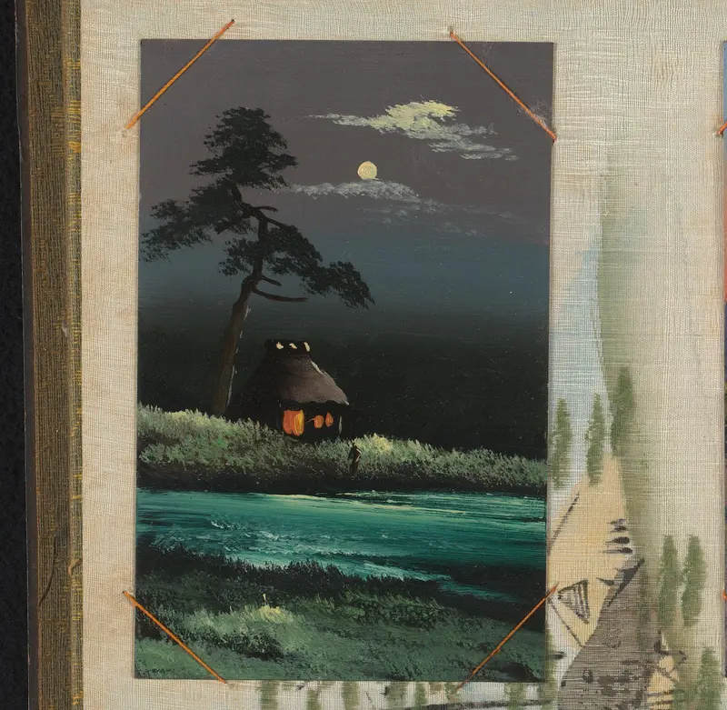 Gezicht op een huis en boom naast een meer bij nacht, Japan Wall Art by anonymous - High-Resolution Digital Print