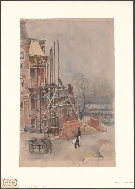 Gezicht op een huis in aanbouw op de Willemsparkweg Wall Art by Unknown - High-Resolution Digital Print