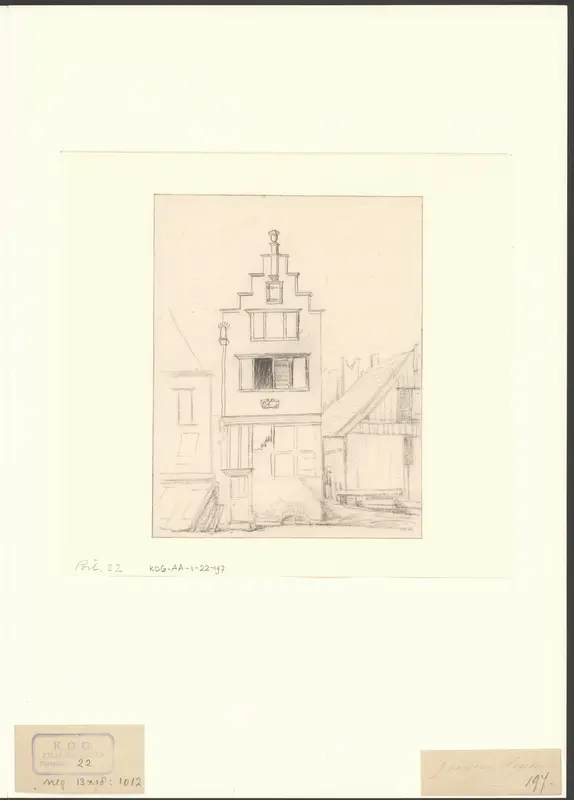 Gezicht op een huis met trapgevel en toppilaster Wall Art by Unknown - High-Resolution Digital Print