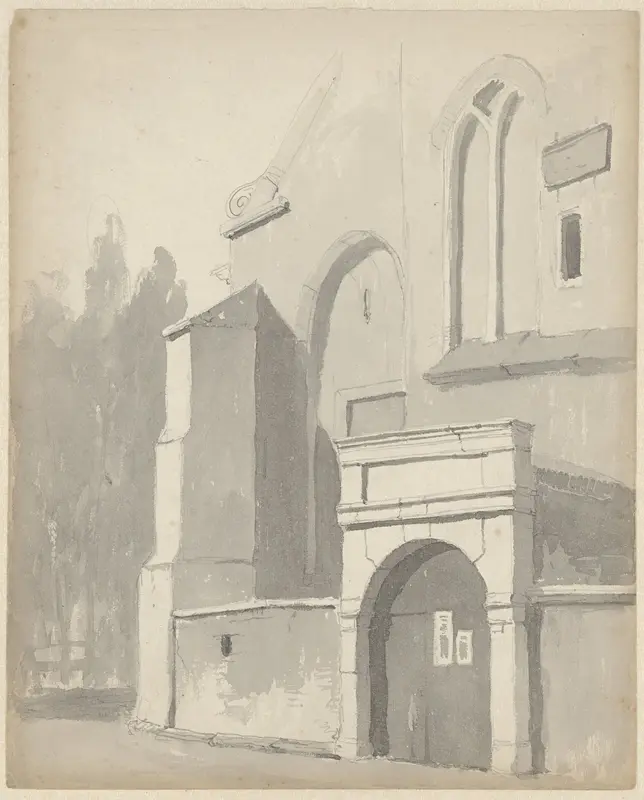 Gezicht op een ingangspoortje van een kerk Wall Art by Adrianus Eversen - High-Resolution Digital Print