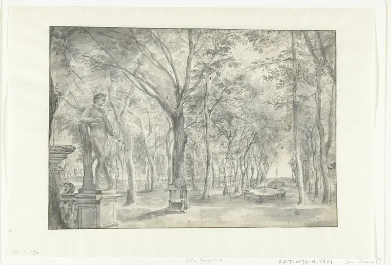 Gezicht op een Italiaanse tuin (Villa Borghese?) Wall Art by Jan Blom - High-Resolution Digital Print
