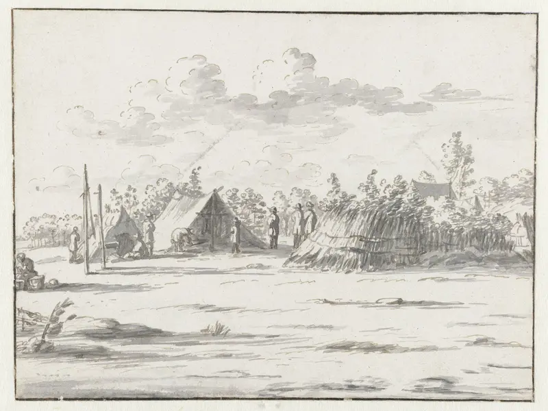 Gezicht op een kampement van het leger van Willem III bij Lembeek, Vlaams-Brabant Wall Art by Josua de Grave - High-Resolution Digital Print