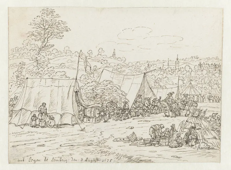 Gezicht op een kampement van het leger van Willem III te Lembeek, Vlaams-Brabant Wall Art by Unknown - High-Resolution Digital Print