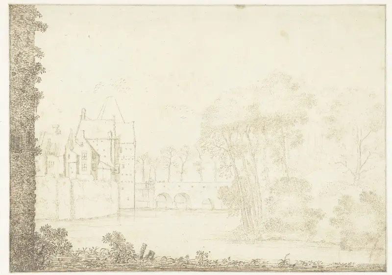 Gezicht op een kasteel Wall Art by Jan van Brosterhuyzen - High-Resolution Digital Print
