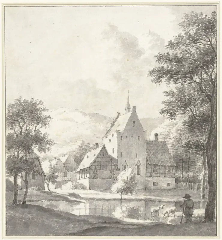 Gezicht op een kasteel Wall Art by Jan Hulswit - High-Resolution Digital Print