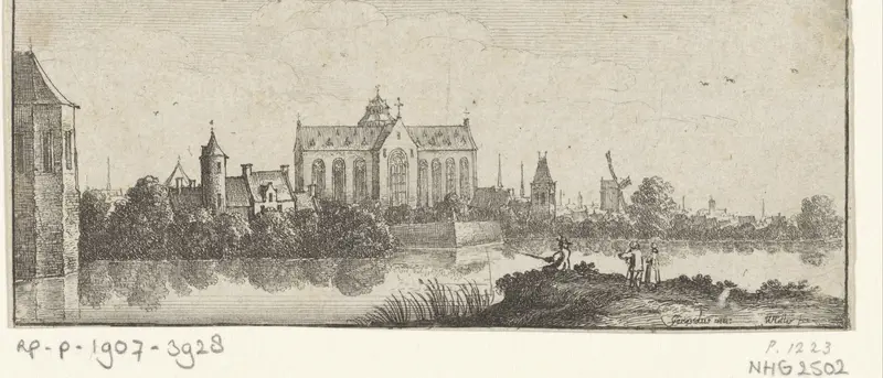 Gezicht op een kerk aan het water Wall Art by Unknown - High-Resolution Digital Print