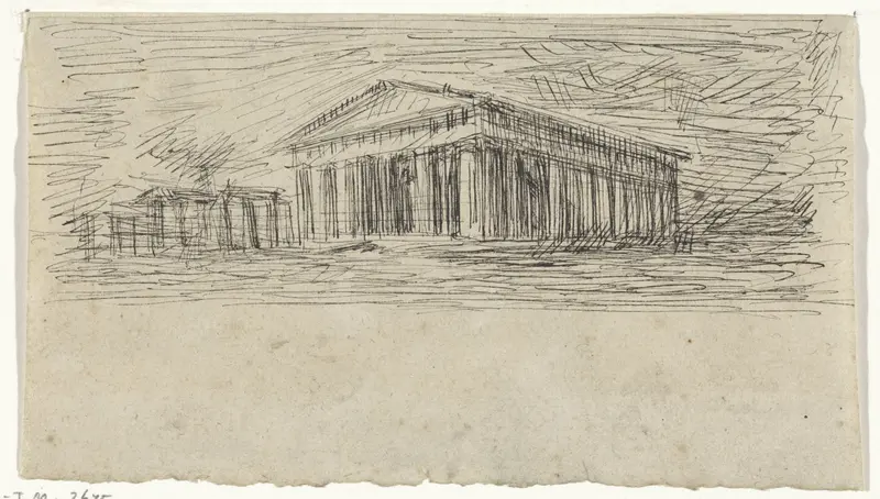 Gezicht op een Klassieke tempel Wall Art by Thomas Cool - High-Resolution Digital Print